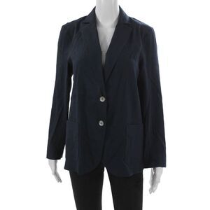 Estelle & Finn Womens Linen Blue Blazer Button Size 2